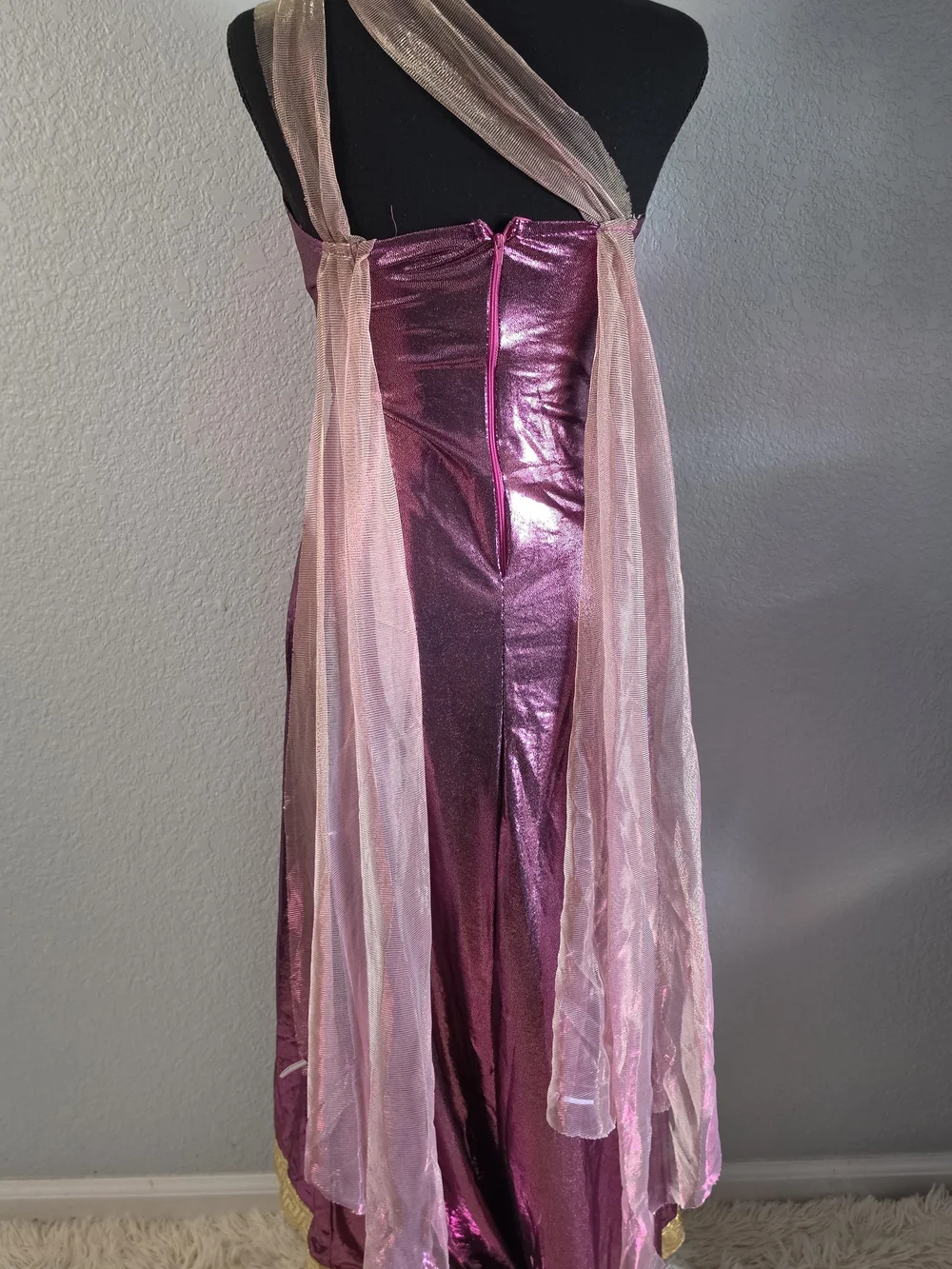 Women's 3 Pc Amethyst Goddess Costume With Sash and Headband - Picture 7 of 11